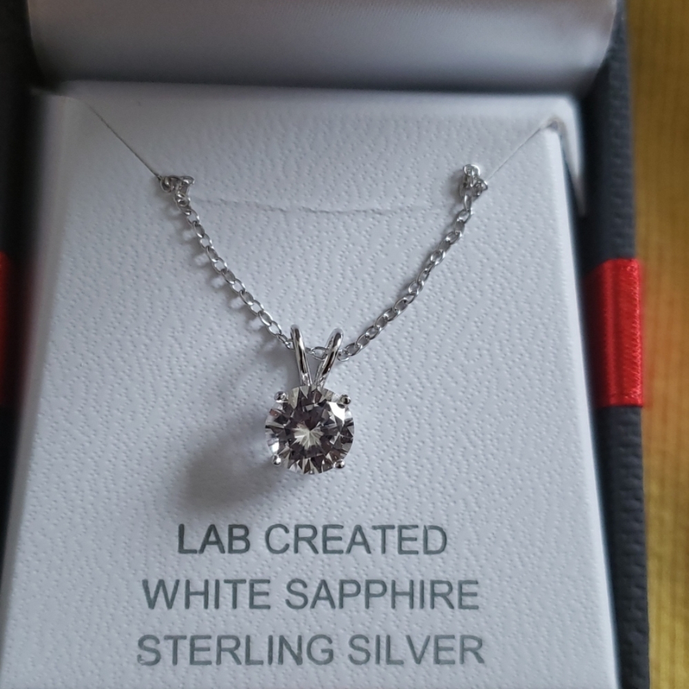 White Sapphire Sterling Silver Necklace